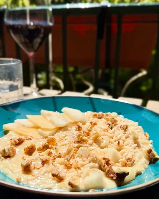 Pear and gorgonzola risotto